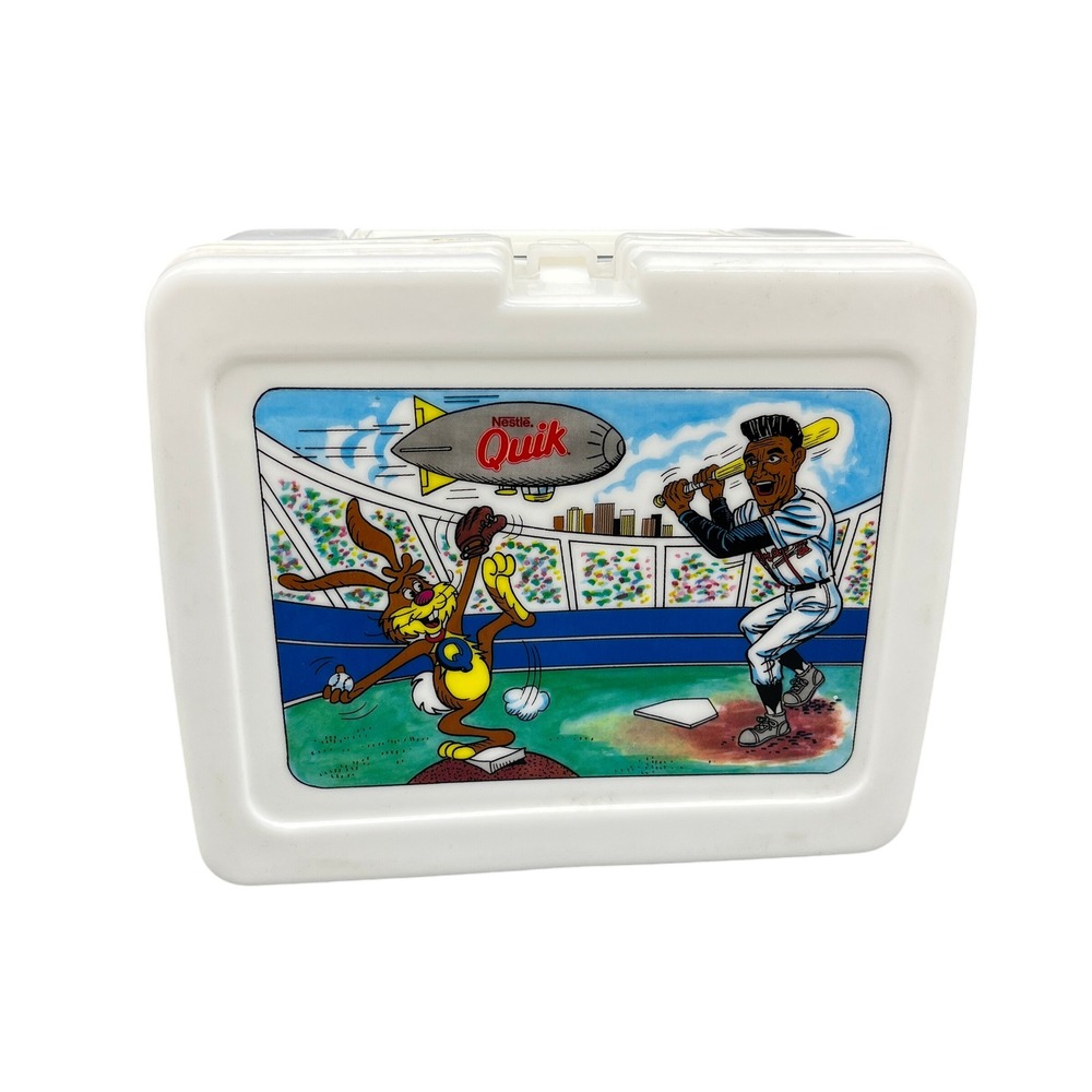 Vintage Nestle Quik Baseball Plastic Lunch Box 1980s‎ Collectible